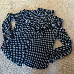 Blue floral print who what wear button up